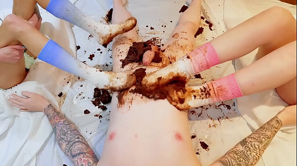 Pastel Crush! Chocolate cake and cock addition! Foot fetish