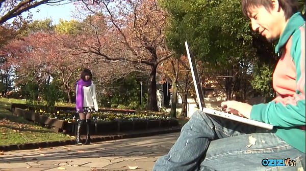 After a walk in the park this skinny ass bitch got a guy for fucking