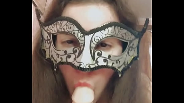 Russian Brunette in Stockings Sucks Thick Dildo with Dirty Talk, Fingers Pussy. Close-up Anal Fingering