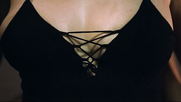 A Young Wife Jerks off Her Husband's Cock on Her Big Breasts