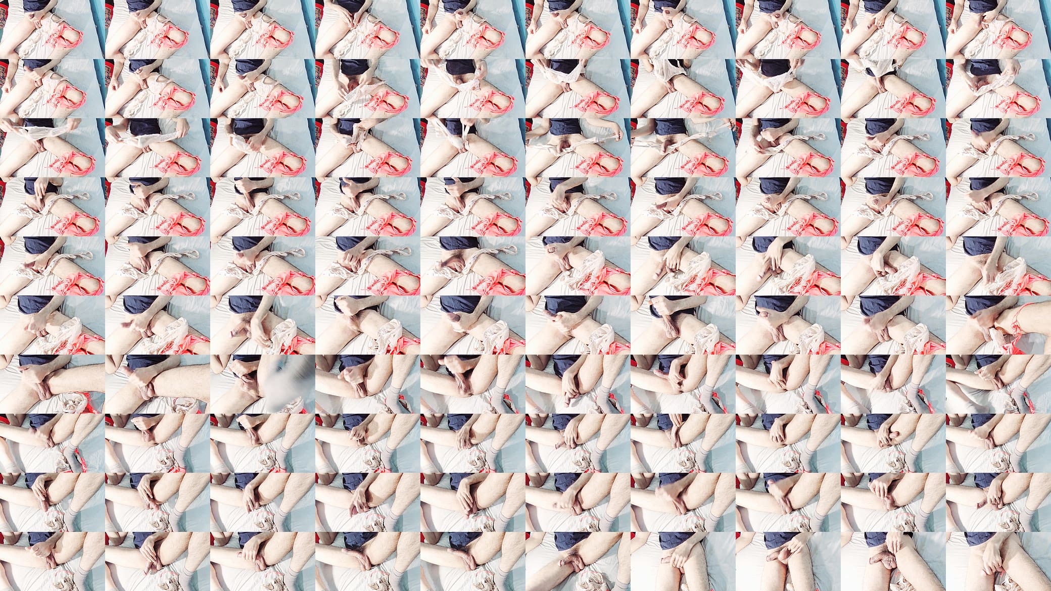 On this Halloween I pulled my cock out and put my wife&#039;s panty and bra in front of me and masturbated 预览图