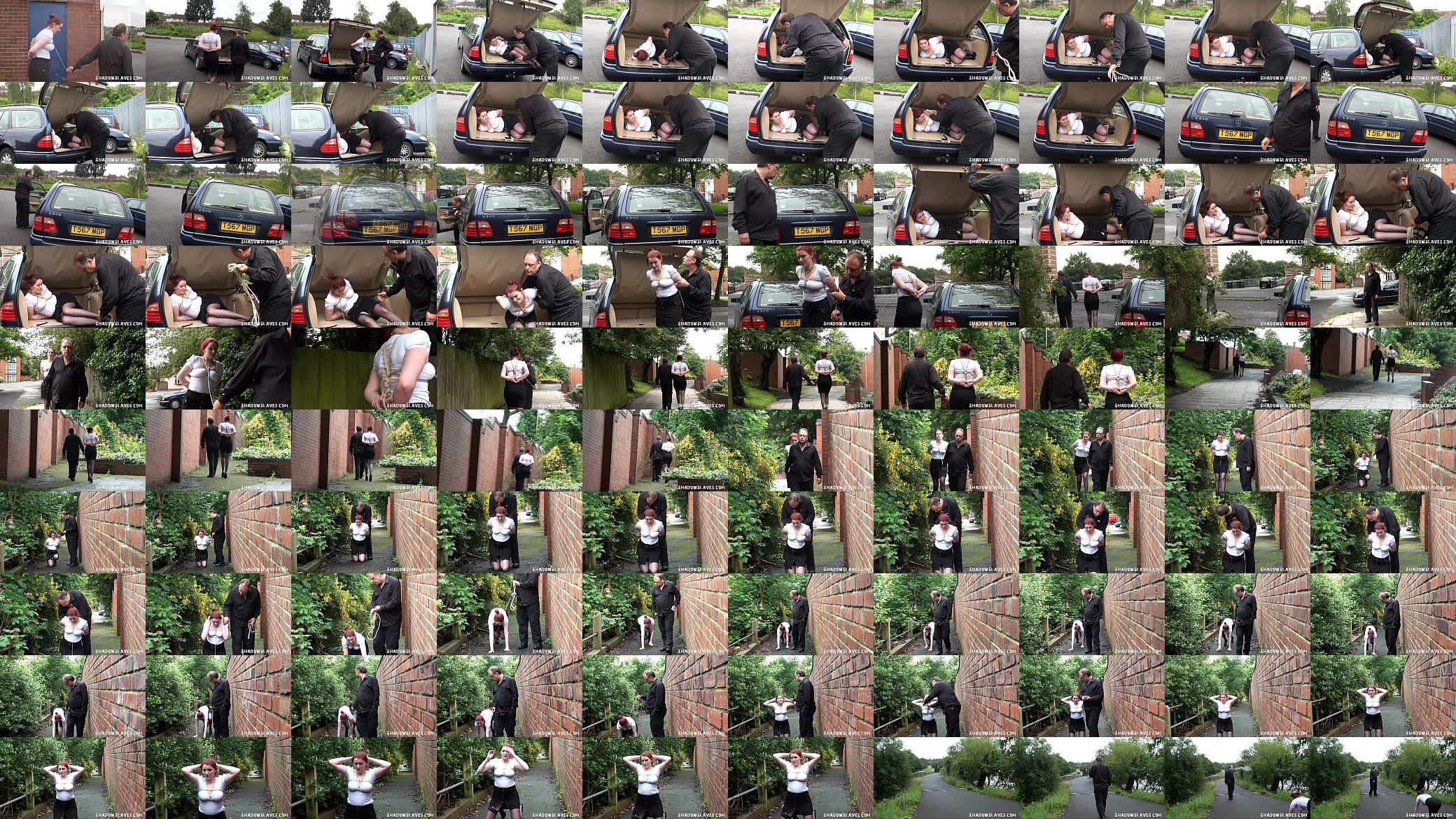 Redhead amateur Sacha in public bondage and humiliating outdoor domination 预览图