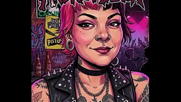 Caliente chica tatuada se masturba con su dildo en la concha, gran culo hasta el orgasmo