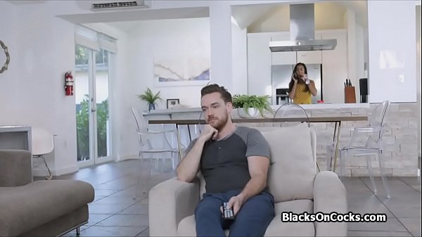 Perky ebony teen rides a big white cock