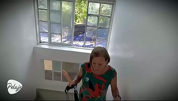 Stepmother discovers that her stepson is gay and punishes him by fucking him hard with a strapon.