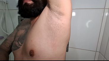Hair removal on husband's ass: the butt