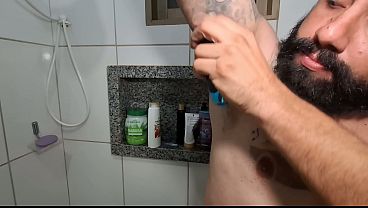 Hair removal on husband's ass: the butt