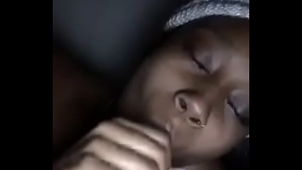Ebony thot sucking cock