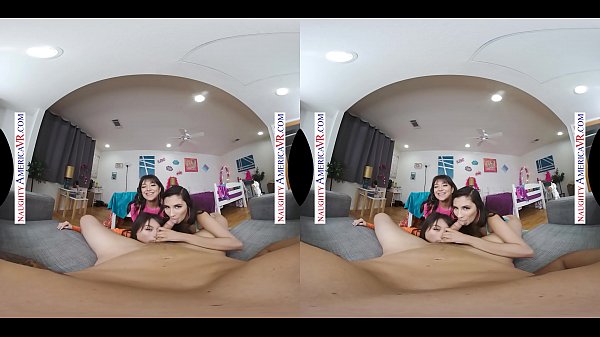 Naughty America - Brooklyn Gray, Gianna Dior, and Liv Wild have some dorm room fun in VR