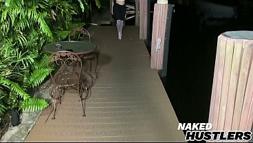 Slutty white teasing and pleasing on the boardwalk