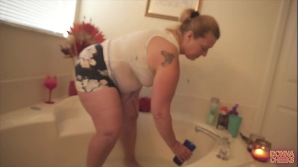 Horny Blonde 50 year old MILF with Huge Ass does Wet T shirt Striptease
