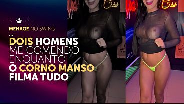 I filled the slutty married woman with cum at the club in front of her cuckolded husband - Big-dicked personal trainer, lover of slutty married women, fucked the slut at the club, made the cuckolded husband record it, and filled her with sperm.