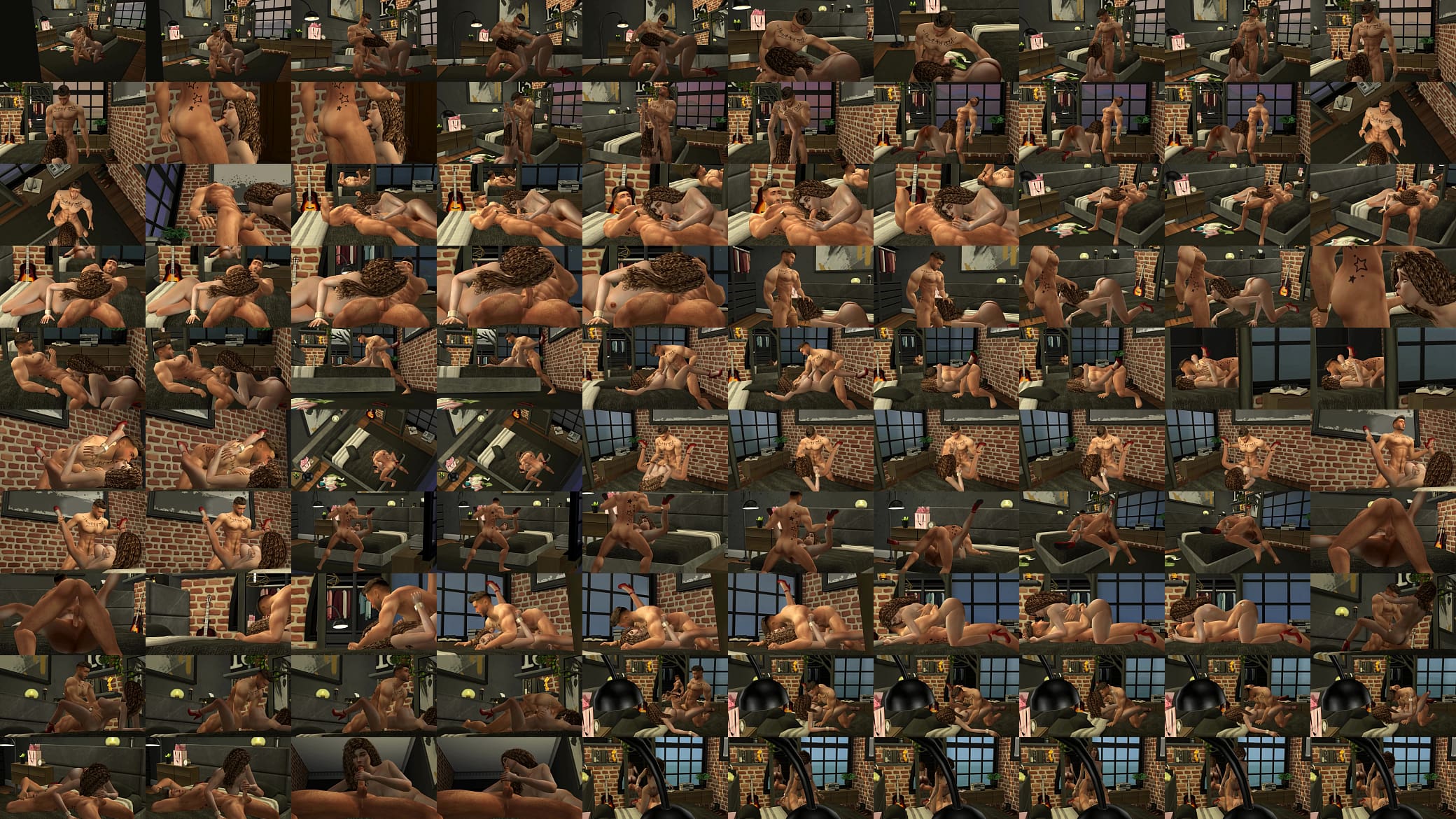 Hunky Sims 4 - Hot muscle fuckboy seduces horny slut for a full fuck night (multiple cumshot) 预览图