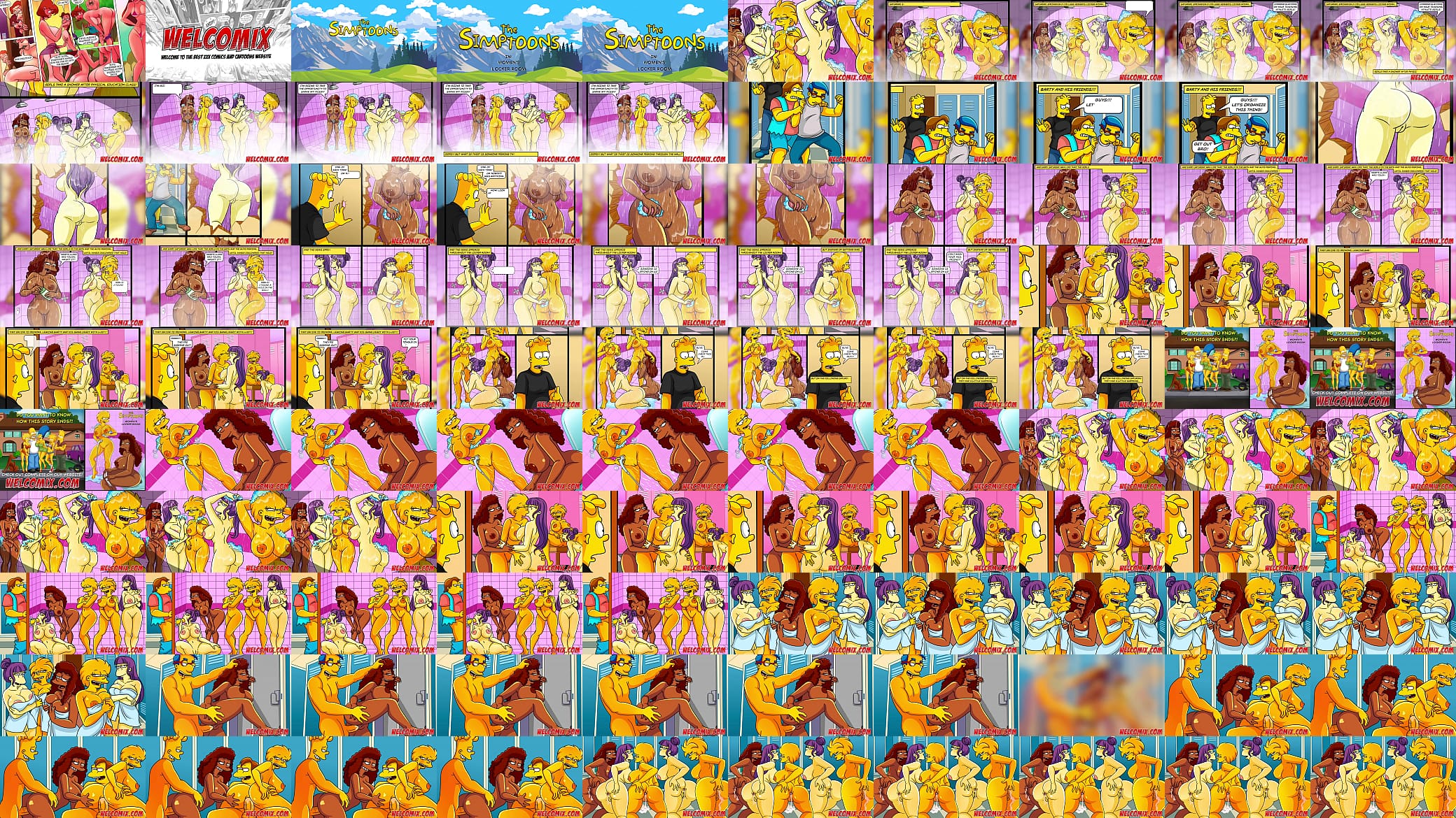 Women's Locker Room! Spying on hot girls taking a shower! The Simptoons, Simpsons 预览图
