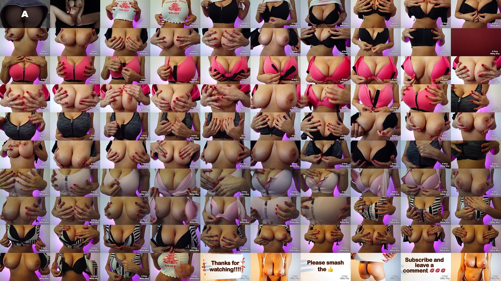 Sport bra try on haul! Brunette with natural big boobs - AVeryMilkyWay 预览图