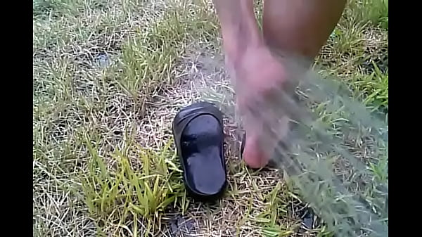 Wife cools off her hot feet