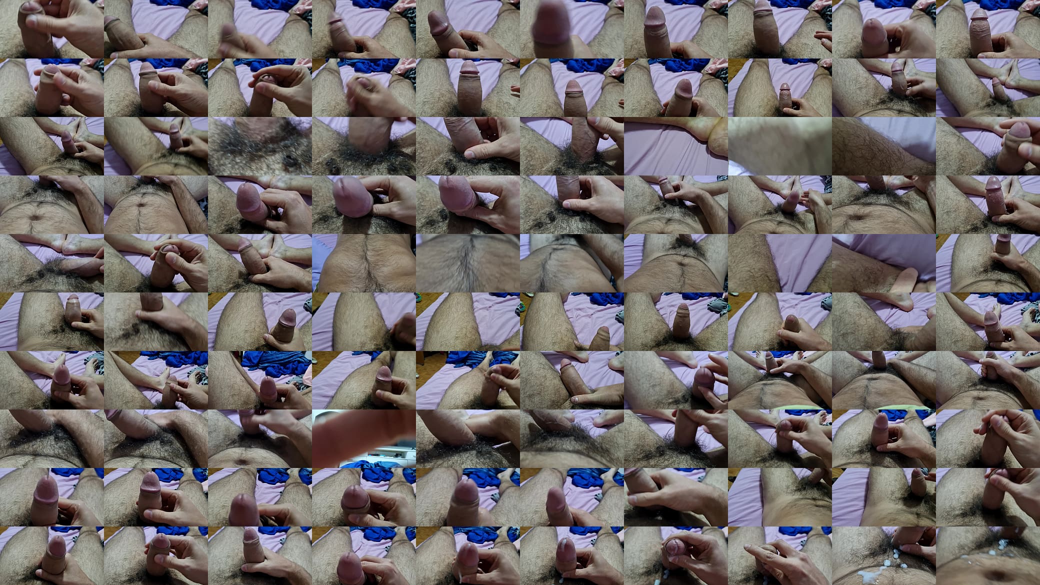 Peludo brincando com o pau at&eacute; gozar no pr&oacute;prio corpo 预览图