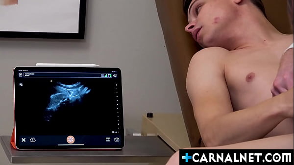 Download Video - Doctor Legrand Wolf and nurse Dolf Dietrich practice the use of an ultrasound device by monitoring what it looks like to penetrate their patient Austin Young a&period;k&period;a Austin Lock