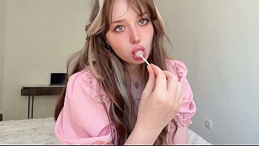 Download Video - Virgin Girl VS Lollipop&period; Creamy pink pussy cumming instantly&period; Dripping Loud Orgasm of Moaning Cute Teen