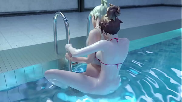 Download Video - Animation futa sex in the water - shy dickgirl gently fucks a woman