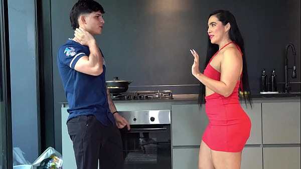My step mom leaves me at home with the housekeeper... OMG! She's a MILF with a huge ass!