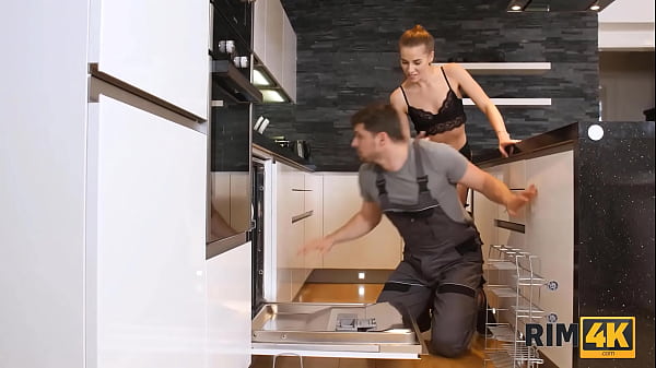 RIM4K. Rimming and sex with slim nymph are the best rewards for plumber