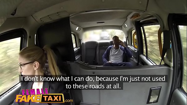 Female Fake Taxi Back seat blowjob from busty blonde driver for lucky stud