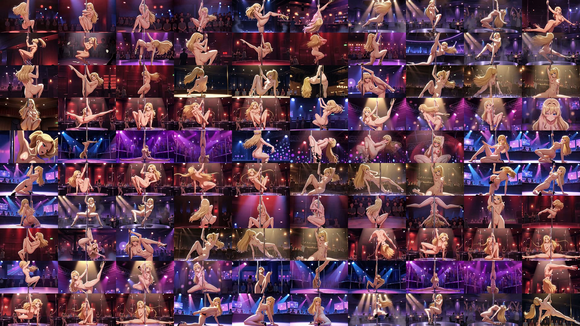 Naked Blonde Pole Dancer: Perky Tits, Ass Spread and Pussy Tease AI Generated 预览图