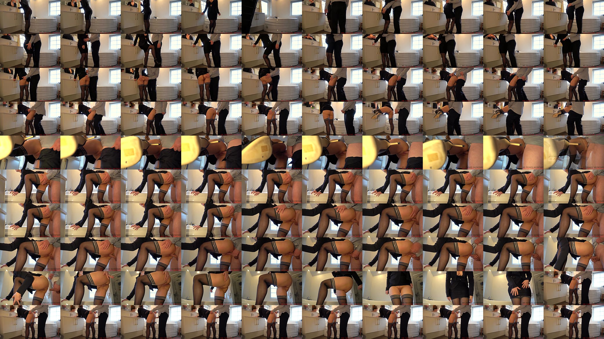 my private secretary in sexy stockings and high heels used by the boss in office restroom 预览图