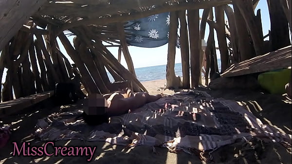 Public Masturbation on the Beach – She Gets Caught and Fucked